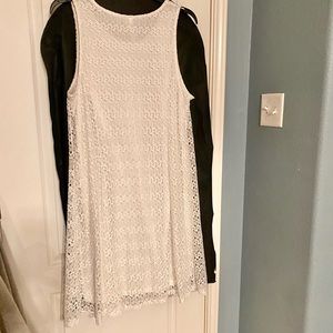 NY Collection Bright White Lace Dress